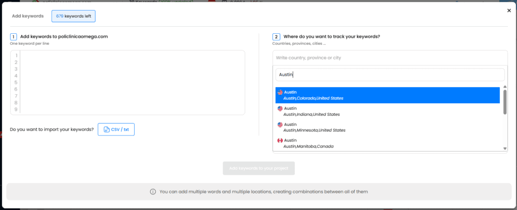 Add specific locations