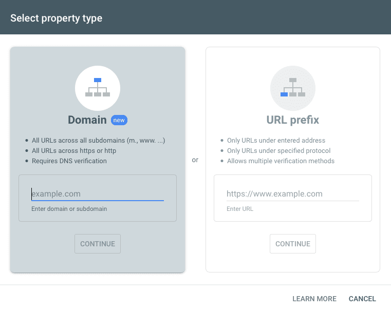 Add property to GSC