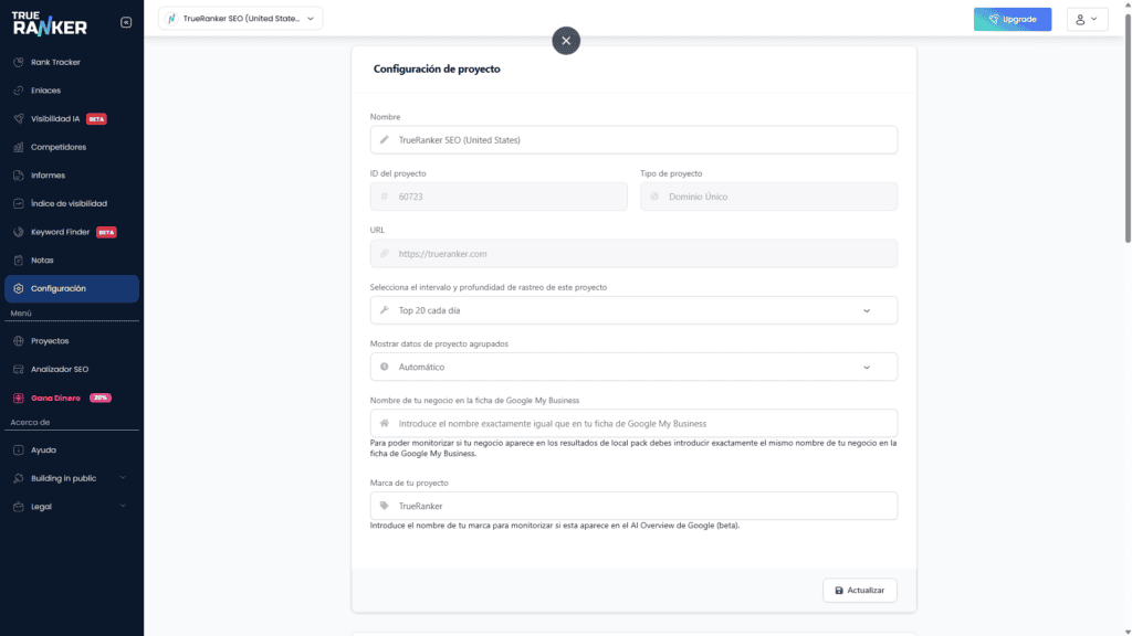 Configuración de proyecto