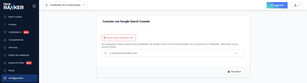 Configuración de GSC