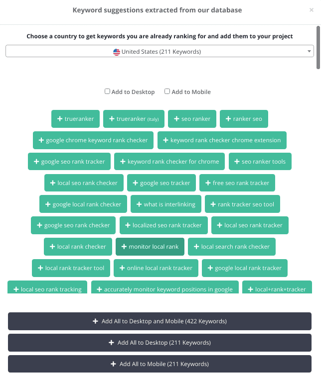 Keyword clearance checker tool