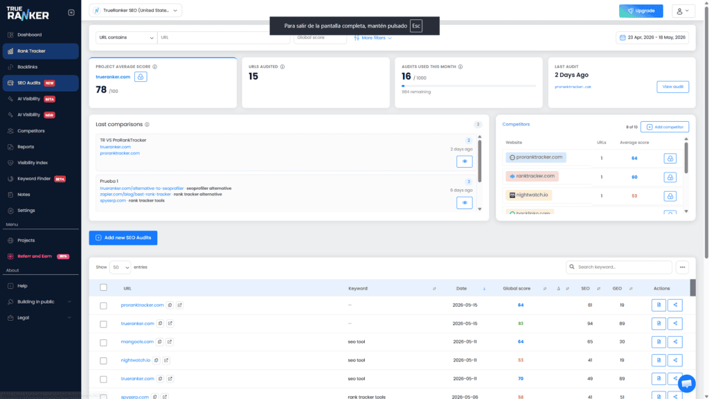Project SEO audits