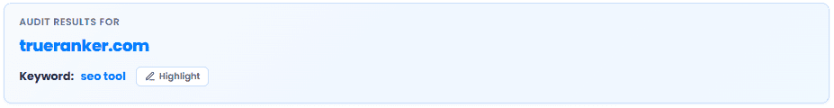 SEO audit header