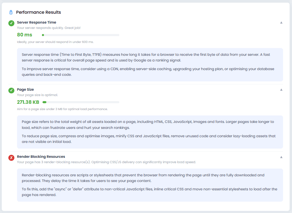 SEO Audit performance