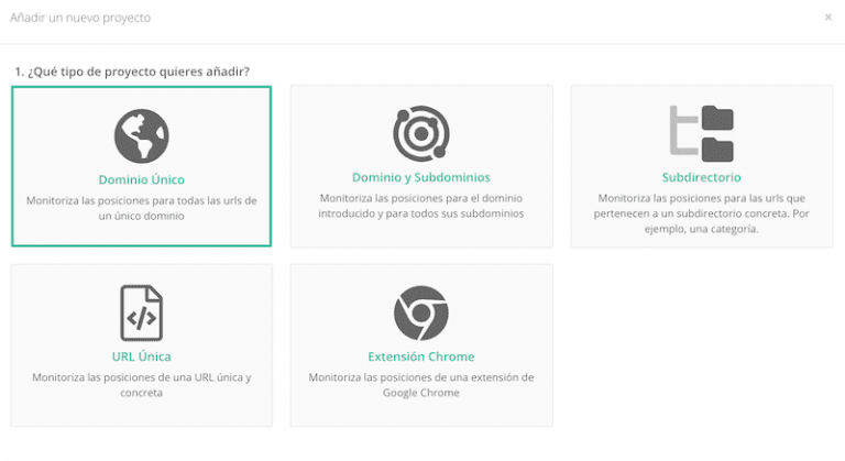 tipos de proyecto